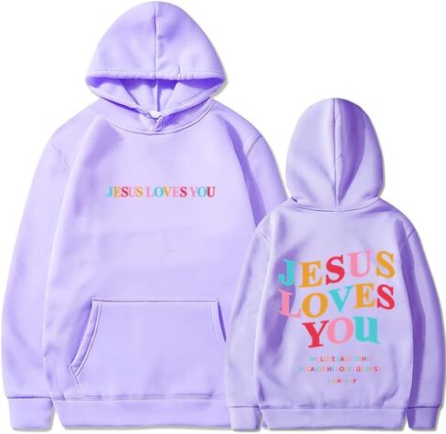 Jesus Loves You Hoodie Womens Christian Graphic Cute Hoodies Faith Sweatshirt Casual Tops in Saudi Arabia