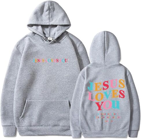 Jesus Loves You Hoodie Womens Christian Graphic Cute Hoodies Faith Sweatshirt Casual Tops in Saudi Arabia