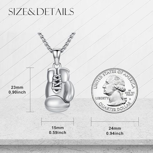 Boxing Necklace 925 Sterling Silver Boxing Gloves Pendant Gym Necklace Jewelry Gifts for Men in Saudi Arabia
