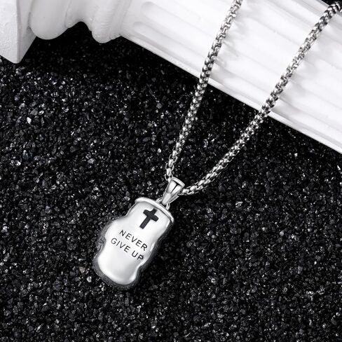 Boxing Necklace 925 Sterling Silver Boxing Gloves Pendant Gym Necklace Jewelry Gifts for Men in Saudi Arabia