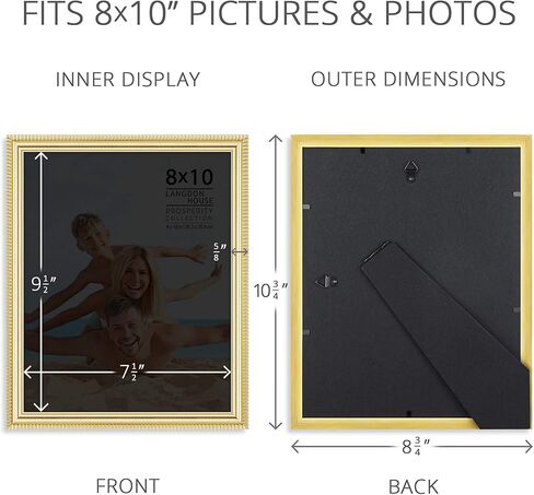 Langdon House 8x10 Picture Frames (Gold, 6 Pack), Contemporary Frame Set, Wall Mount or Table Top, Prosperity Collection in Saudi Arabia