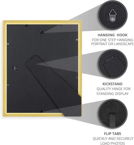 Langdon House 8x10 Picture Frames (Gold, 6 Pack), Contemporary Frame Set, Wall Mount or Table Top, Prosperity Collection in Saudi Arabia