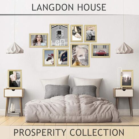 Langdon House 8x10 Picture Frames (Gold, 6 Pack), Contemporary Frame Set, Wall Mount or Table Top, Prosperity Collection in Saudi Arabia