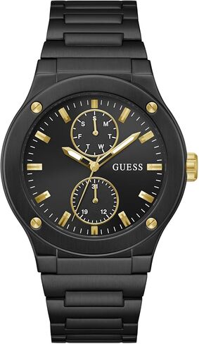 Guess Men's 45mm Watch - Black Stainless Steel Strap Black Dial and Case in Saudi Arabia