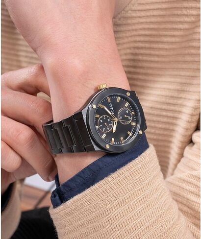Guess Men's 45mm Watch - Black Stainless Steel Strap Black Dial and Case in Saudi Arabia