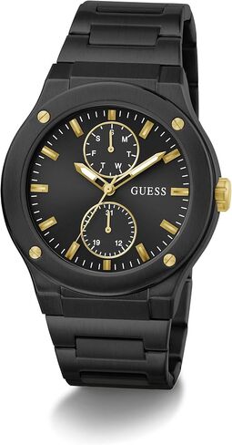 Guess Men's 45mm Watch - Black Stainless Steel Strap Black Dial and Case in Saudi Arabia