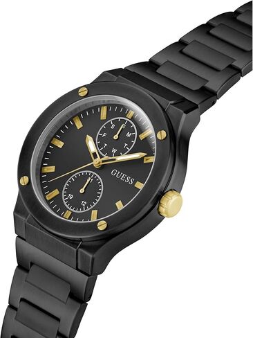Guess Men's 45mm Watch - Black Stainless Steel Strap Black Dial and Case in Saudi Arabia