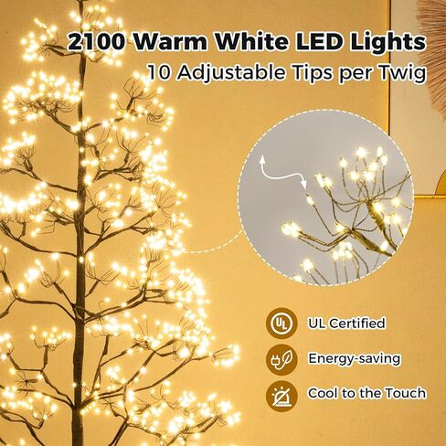 Goplus 5/6/7 FT LED Alpine Tree w/ 1000 Warm White LED Lights, Pre-lit Artificial Cedar with Weighted Base, Pre-lit Indoor Tree-Decoration for Christmas, Wedding Party (XL) in Saudi Arabia