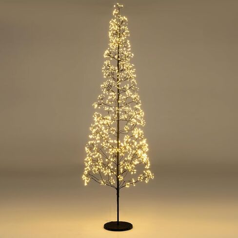Goplus 5/6/7 FT LED Alpine Tree w/ 1000 Warm White LED Lights, Pre-lit Artificial Cedar with Weighted Base, Pre-lit Indoor Tree-Decoration for Christmas, Wedding Party (XL) in Saudi Arabia