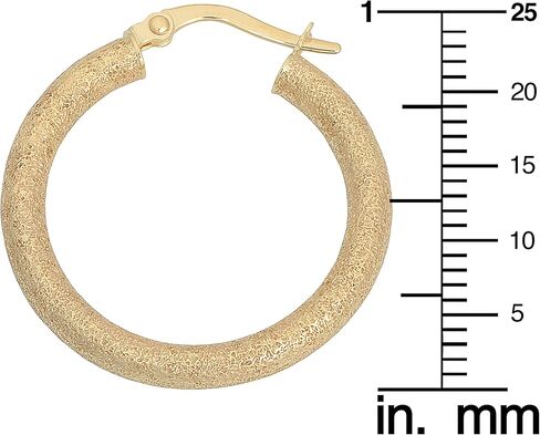 Kooljewelry 10k الذهب الأصفر 3x20 ملم زجاج الانفجار إنهاء هوب الأقراط in Saudi Arabia
