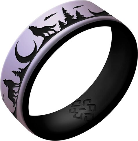 Knot Theory Wolf Silicone Ring for Women - Baby Blue, Blue Sky, Champagne, Rainbow, Lavender, White RoseGold Dual Layer Breathable Comfort Fit 6mm Bandwidth in Saudi Arabia