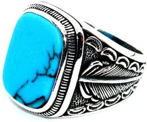 Silver 925k Ring, Handmade Ring, Natural Turquoise Stone,Jewelry Gift For Mens and Womens in Saudi Arabia