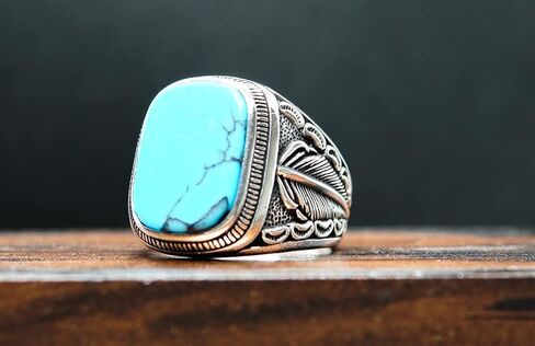 Silver 925k Ring, Handmade Ring, Natural Turquoise Stone,Jewelry Gift For Mens and Womens in Saudi Arabia