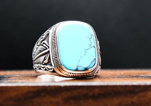 Silver 925k Ring, Handmade Ring, Natural Turquoise Stone,Jewelry Gift For Mens and Womens in Saudi Arabia