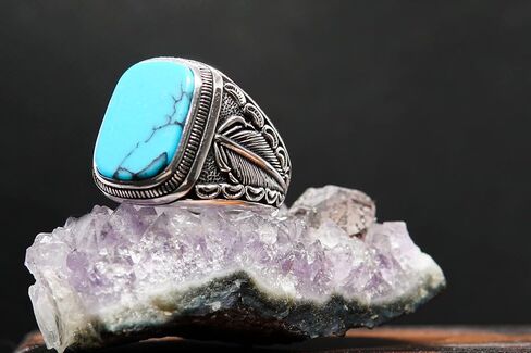 Silver 925k Ring, Handmade Ring, Natural Turquoise Stone,Jewelry Gift For Mens and Womens in Saudi Arabia