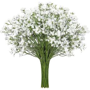 Baby Breath Artificial Flowers White, 9 Pcs Real Touch Fake Gypsophila Flower Bulk for Wedding Centerpieces Tables Decoration in Saudi Arabia