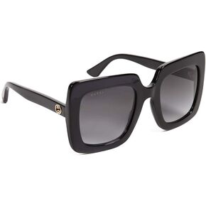 Gucci Unisex - Adult GG0328S-001-53 Sunglasses, Shiny Black, 53, Glossy Black, 53 in Kuwait