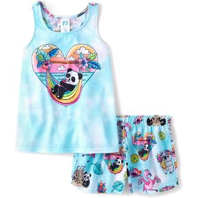 The Children's Place girls The Children's Place Sleeveless Cami and Shorts 2 Piece Pajama Set, Pineapple, X-Small US in Saudi Arabia