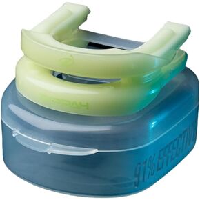 قطعة الفم الهجينة المضادة للشخير من ZYPPAH | حارس الفم لنوم أفضل | قطعة الفم مع حزام اللسان لوقف الشخير | قالب مخصص للفم | نوم سعيد | شبح | 2.25 × 2.75 × 1 بوصة in Kuwait