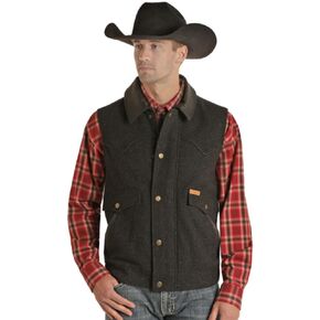 Panhandle Powder River Outfitters Men's Olive Heather Holbrook Wool Vest in Saudi Arabia