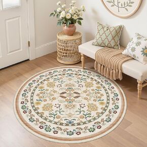 3x10 Runner Rug for Hallways Kitchen: 3x10 Washable Area Rug Boho Floral Soft Long Rug - Non-Slip Low Pile Throw Indoor Carpet for Entryway Kitchen Bedroom Laundry Bathroom- Pink in Kuwait