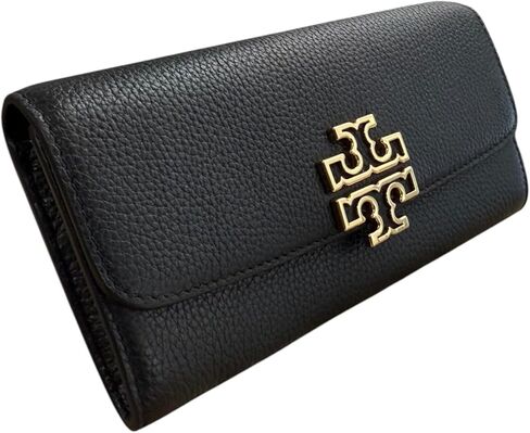 Tory Burch Women's Britten Pebble Leather Envelope Wallet (Moose) in Saudi Arabia