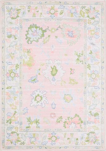 Oriental Weavers Addison ADD04 - Machine Washable - Flat Weave - Printed Area Rug - 5' x 7' - in Pink/Green - Traditional Style, Nursery, Kids Room, Bedroom, Entryway in Saudi Arabia