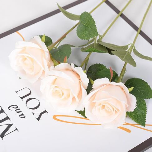 Wine Red Fake Roses Artificial Flowers 10 Pcs Real Touch Silk Faux Roses with Long Stems for Home Wedding Hotel Office Centerpiece Decor in Saudi Arabia
