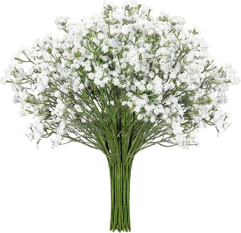 Baby Breath Artificial Flowers White, 9 Pcs Real Touch Fake Gypsophila Flower Bulk for Wedding Centerpieces Tables Decoration in Saudi Arabia