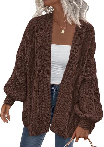 SKAYS Women's Oversized Open Front Cardigan Sweaters Cable Knit Long Sleeve Chunky Cardigan 2025 Trendy Fall Clothes in Saudi Arabia