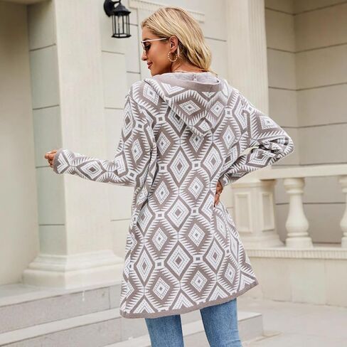 Women's Long Cardigan Plus Size Knitted Cardigan Sweater Oversized Coat with Pockets in Saudi Arabia