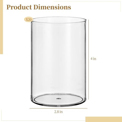 Cylinder Vases for Centerpieces, Pack of 20 Centerpiece Vase for Table, Reusable Transparent Vases for Flower Arrangements, Table Decor for Weddings, Anniversaries, Parties in Saudi Arabia