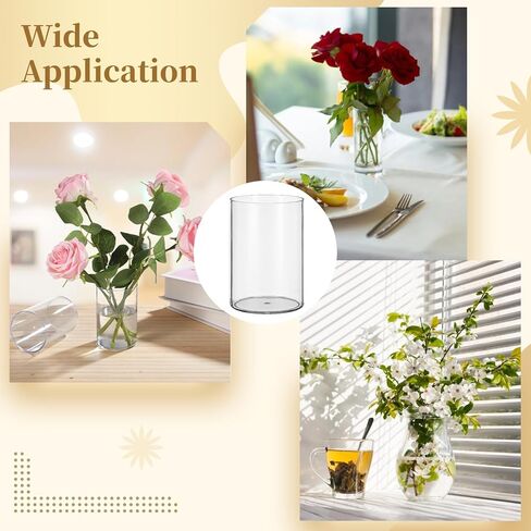 Cylinder Vases for Centerpieces, Pack of 20 Centerpiece Vase for Table, Reusable Transparent Vases for Flower Arrangements, Table Decor for Weddings, Anniversaries, Parties in Saudi Arabia
