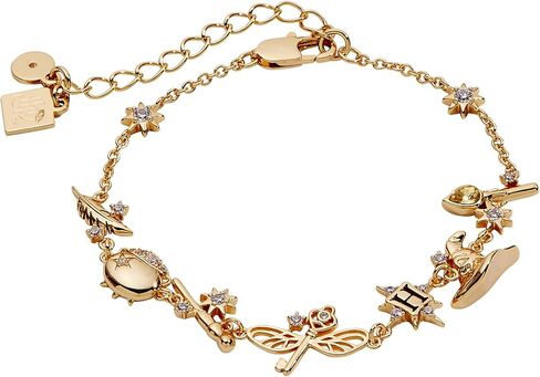 Alex and Ani Harry Potter™ Mixed Icon Inline Charm Bracelet, Shiny Gold in Saudi Arabia