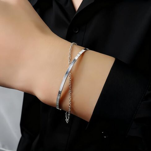 925 Sterling Silver Bracelets for Women Sterling Silver Chain Bracelets Fashion Jewelry Gifts for Mom Wife in Saudi Arabia