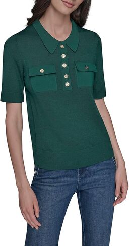 Karl Lagerfeld Womens Collar with Two Chest Pockets Sweater in Saudi Arabia