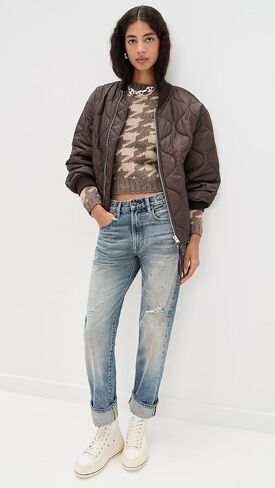 R13 Women's Mock Collar Shrunken Sweater in Saudi Arabia