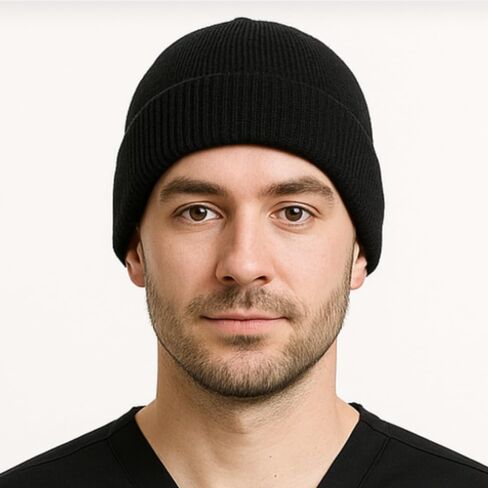 EMF Blocking Beanie - Silver Infused Shielding Fabric for Radiation Protection - Soft Stretch Unisex Knit Cap for Men & Women - All Season Thermal Comfort for Indoor & Outdoor Wear | Black in Saudi Arabia