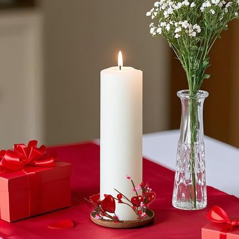 Sucrain 3Pcs Valentine's Red Berry Candle Holder Wreath, Heart Candle Ring Berry Candle Ring Wreath Artificial Mini Wreaths Table for Valentine Birthday Wedding Window Table Centerpiece in Saudi Arabia