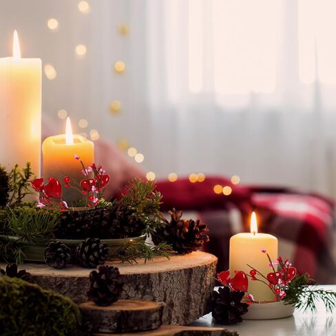 Sucrain 3Pcs Valentine's Red Berry Candle Holder Wreath, Heart Candle Ring Berry Candle Ring Wreath Artificial Mini Wreaths Table for Valentine Birthday Wedding Window Table Centerpiece in Saudi Arabia