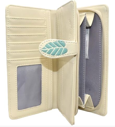 Shag Wear Garden Plant Life Cat Large Wallet for Women and Teen Girls Vegan Faux Leather Beige 7" in Saudi Arabia
