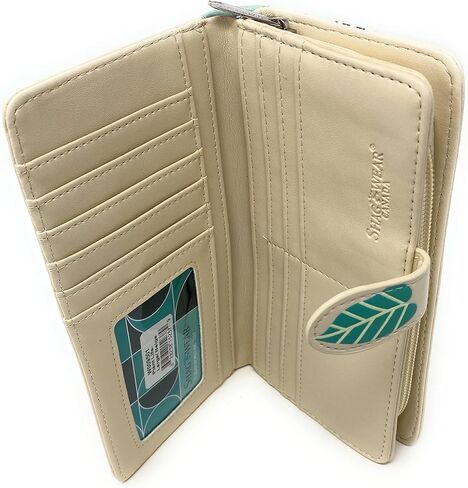 Shag Wear Garden Plant Life Cat Large Wallet for Women and Teen Girls Vegan Faux Leather Beige 7" in Saudi Arabia