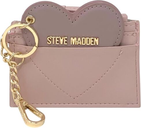 Steve Madden Women's Bhenley 2 Piece Card Case with Keyring and Clip (Black/Red) in Saudi Arabia