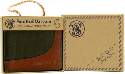 نادرة وعرة 49659: محفظة S&W Wax Canvas ثنائية الطي باللون الأخضر in Saudi Arabia