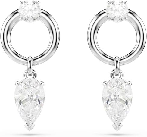 Swarovski Mesmera drop earrings, Mixed cuts, White, Rhodium Finish in Saudi Arabia