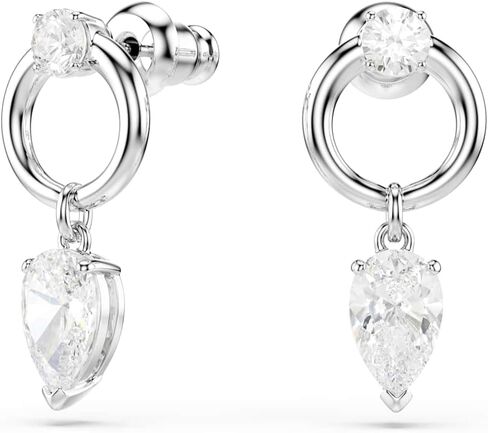 Swarovski Mesmera drop earrings, Mixed cuts, White, Rhodium Finish in Saudi Arabia