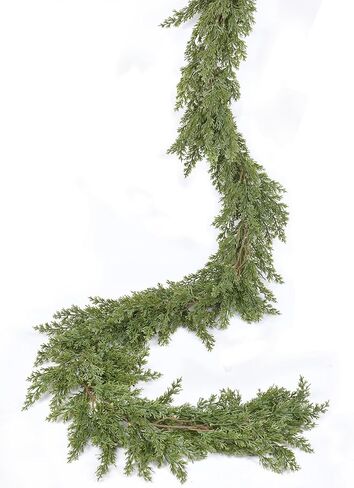 إكليل عيد الميلاد من الصنوبر بطول 9 أقدام، إكليل من الخضرة الاصطناعية، إكليل من خشب السرو الواقعي للمنزل لقضاء العطلات في الموقد لتزيين قطعة الطاولة in Kuwait