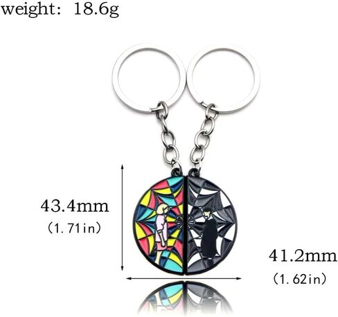 سلسلة مفاتيح لـ Addams Cosplay - 2 BFF Friendship مطابقة سلسلة مفاتيح Merch زي مجوهرات إكسسوارات (B) in Kuwait