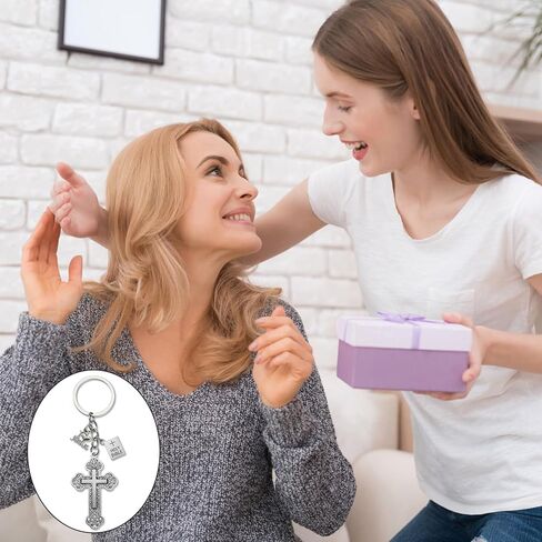 25 قطعة من سلاسل المفاتيح المتقاطعة، سلسلة مفاتيح على شكل صليب يسوع المسيحي، حلقات مفاتيح معلقة من الكتاب المقدس، حلقات مفاتيح دينية هدايا صلاة عيد الفصح للمسيحيين in Kuwait