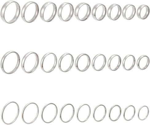 unicraftale 27pcs 27 أنماط غير تشويه خواتم مجموعة للنساء الفولاذ المقاوم للصدأ خواتم الاصبع السائبة عادي الفرقة عادي التراص المفصل الأزياء حلقة رقيقة مجموعة للنساء رجل in Saudi Arabia